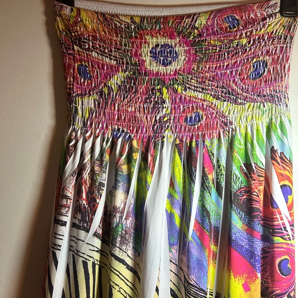 Y2K Strapless Floral Maxi Dress Sz S-M - Picture 4 of 6